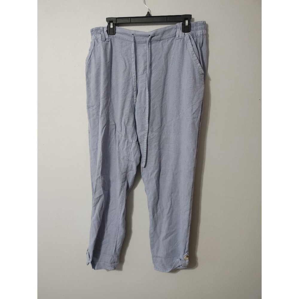 Women's Rewash Cotton/Linen Light Blue Ankle & Cropped Pants Size L